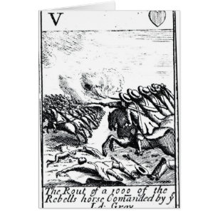 Cartão Derrota de 1000 dos rebeldes na batalha de