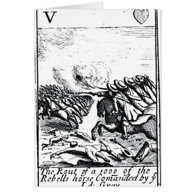 Cartão Derrota de 1000 dos rebeldes na batalha de (Frente)