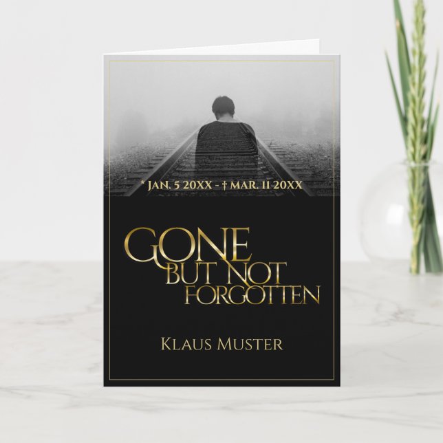 Cartão Desapareceu mas não foi esquecido - Dourado escuro (Frente)