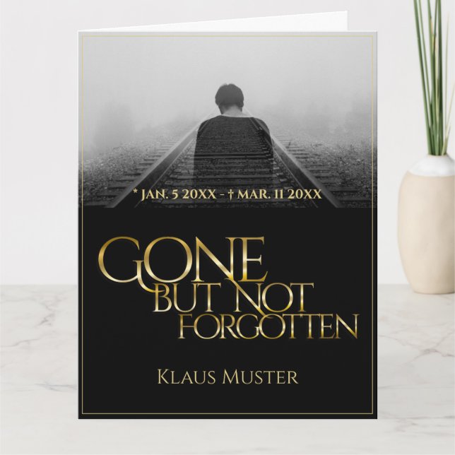 Cartão Desapareceu mas não foi esquecido - Dourado escuro (Frente)