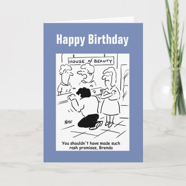 Cartão Desapontado marido em Beauty Salon (Frente)