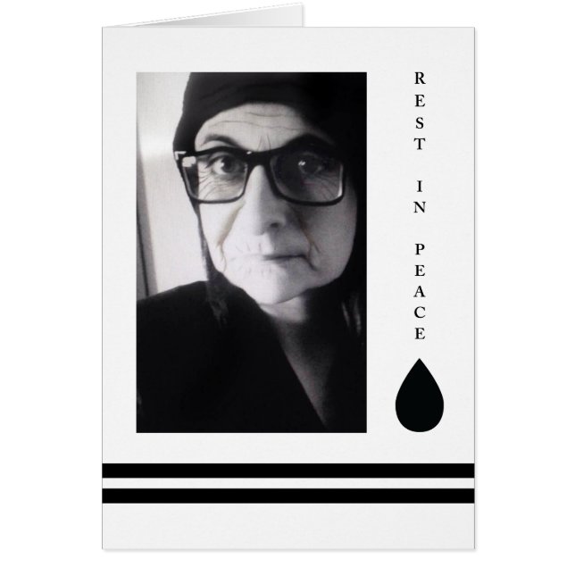 Cartão descansar em paz lágrima (Frente)