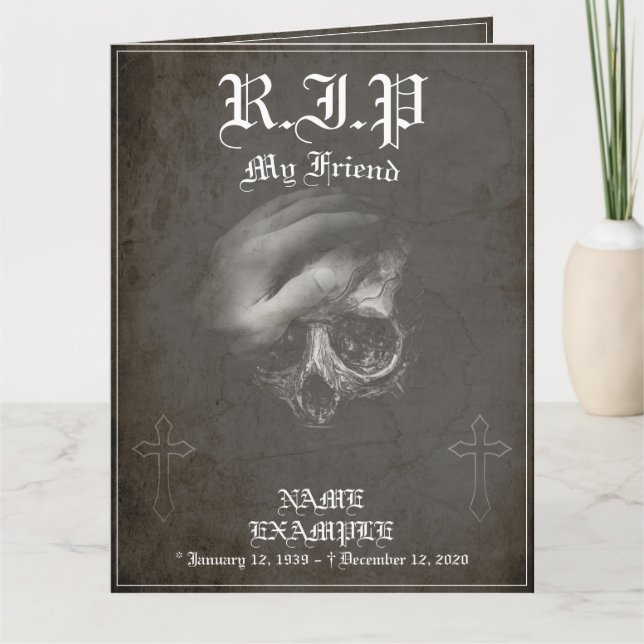 Cartão Descanse em Paz, meu amigo - vintage (Frente)