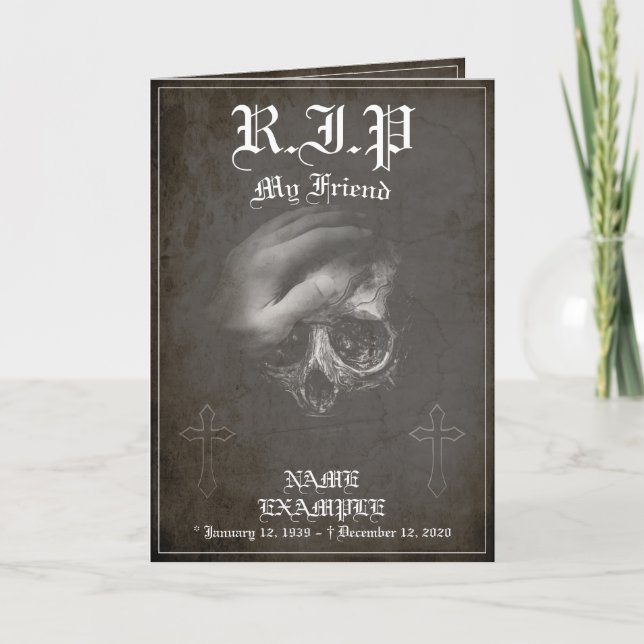 Cartão Descanse em Paz, meu amigo - vintage (Frente)