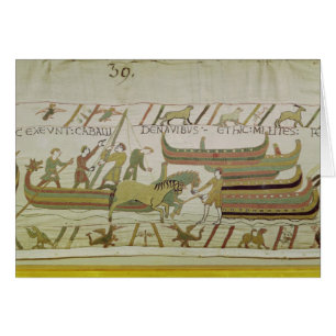 Cartão Descarregando cavalos dos navios
