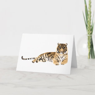 Cartão Descarte de Tigre de Aquarela