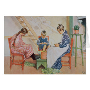 Cartão Descascando ervilhas, bar. em "Lasst Licht Hinin"