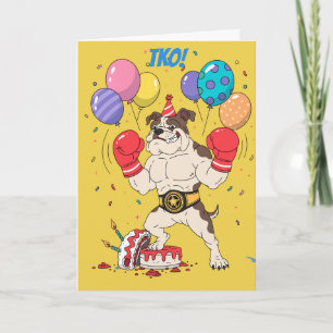 Cartão Descrição do Projeto de Aniversário TKO do Bulldog