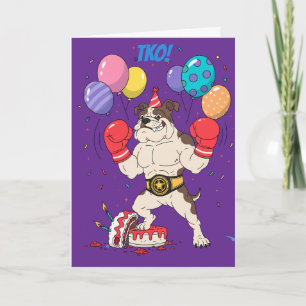 Cartão Descrição do Projeto de Aniversário TKO do Bulldog