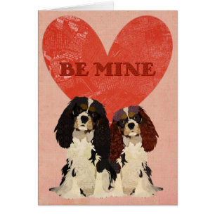 Cartão descuidado do amor dos Spaniels de rei