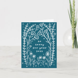 Cartão Desculpas Desculpem Dodle Floral Sketch