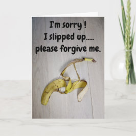 Cartão Desculpe...carta da casca de banana