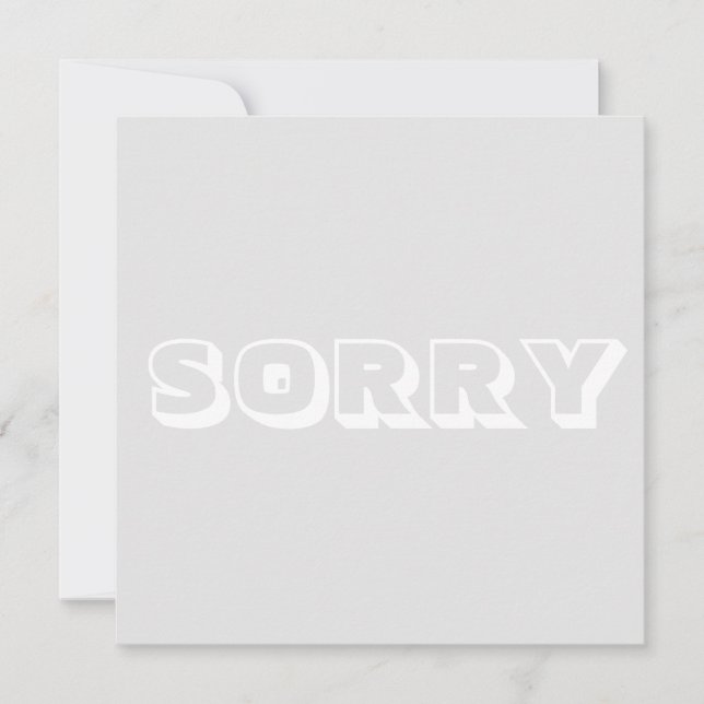 Cartão Desculpe, cinza branca moderna (Frente)