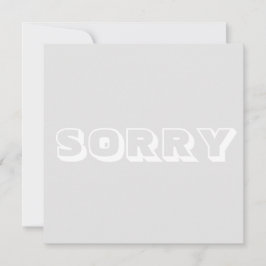 Cartão Desculpe, cinza branca moderna