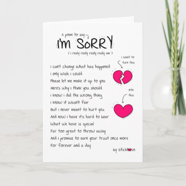 Cartão Desculpe/me perdoe (Frente)