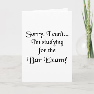 Cartão Desculpe, não é possível... Exame de Bar