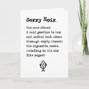 Cartão Desculpe Noir - Um Poema De Desculpas Com Duro