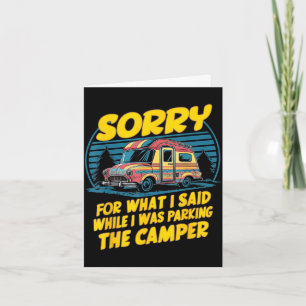 Cartão Desculpe pelo que disse camping engraçado estacion