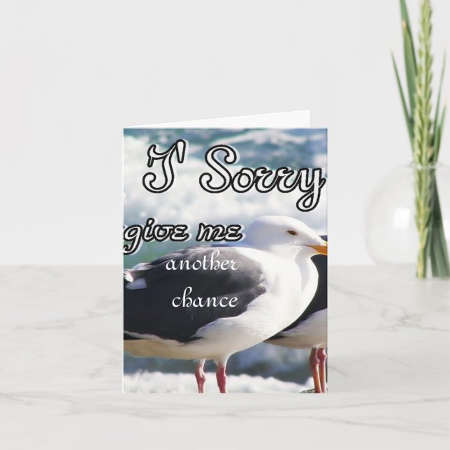 Cartão Desculpe, Perdoe-Me. (Frente)