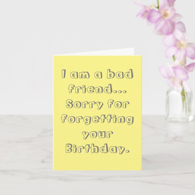 Cartão Desculpe por esquecer o seu aniversário (Orquídea)