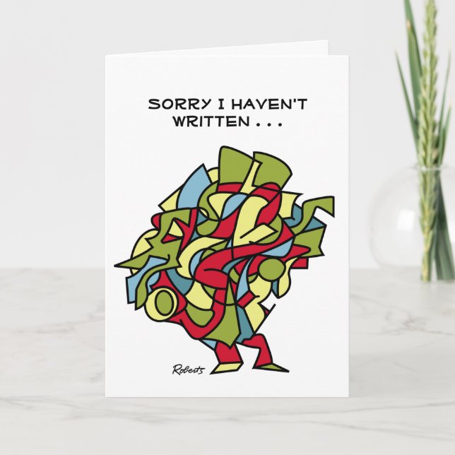 Cartão Desculpe por não ter escrito (Frente)
