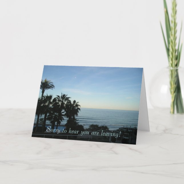 Cartão Desculpe por ouvir que você está indo embora (Frente)
