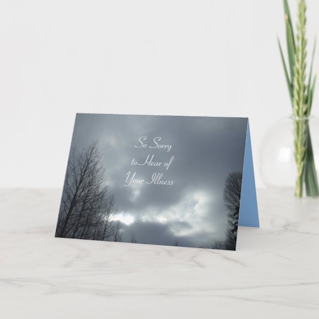 Cartão Desculpe por ouvir suas nuvens escuras (Frente)