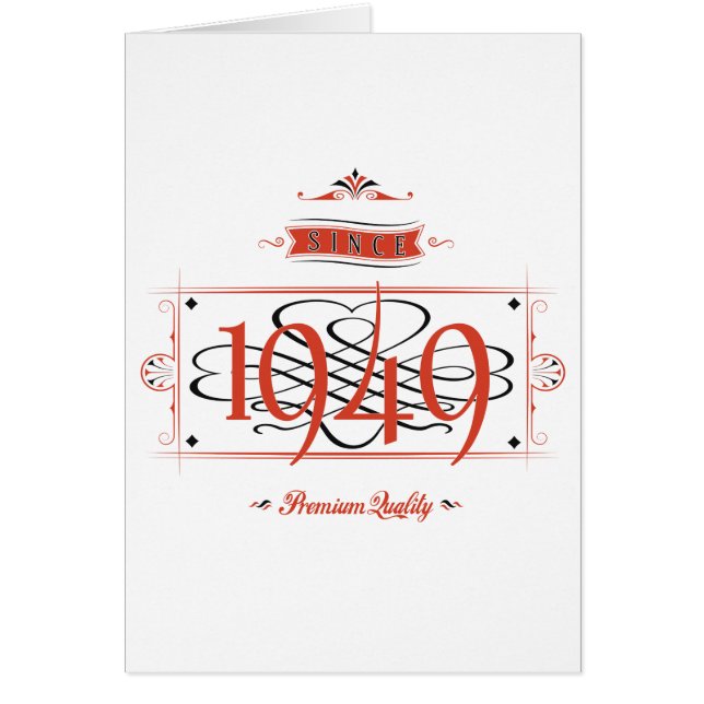 Cartão Desde 1949 (Red&Black) (Frente)