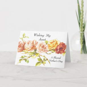 Cartão Desejando a minha tia um Dia de as mães abençoado