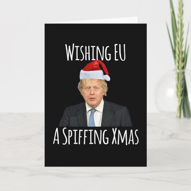 Cartão Desejando à UE um Natal Fantástico Boris Johnson (Frente)