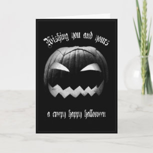 Cartão Desejando a você e aos seus um feliz Halloween ass