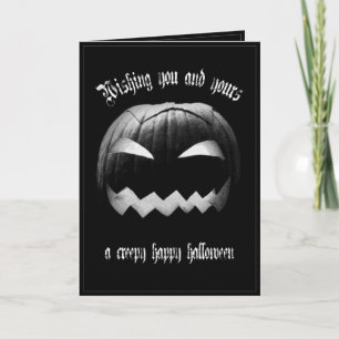 Cartão Desejando a você e aos seus um feliz Halloween ass