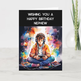 Cartão Desejando a você um feliz aniversário sobrinho | J