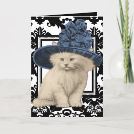 Cartão Desejando a você um Gato de Vintagem BD extremamen
