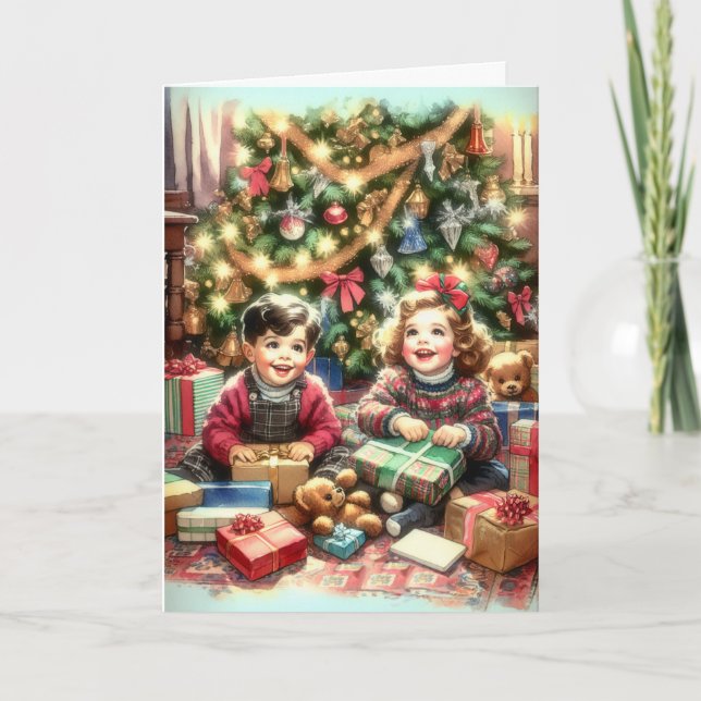 Cartão Desejando a você um Natal alegre (Frente)