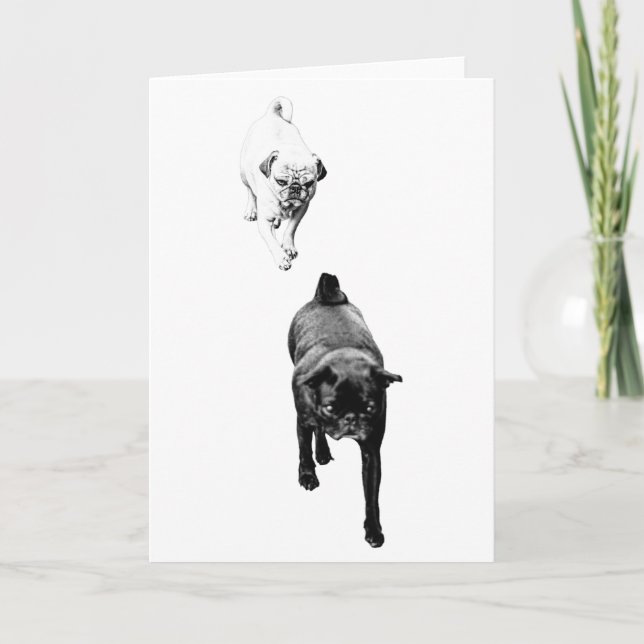 Cartão Desejando Calor, Dupla de Cães Gentis (Frente)