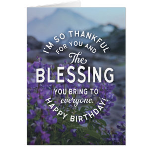 Cartão Desejando-lhe bençãos em seu aniversário e semp