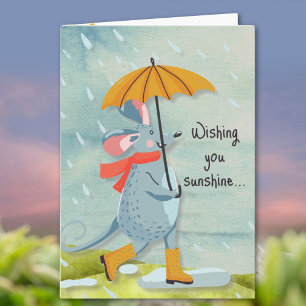 Cartão Desejando-lhe Sol através da Chuva Inspirador