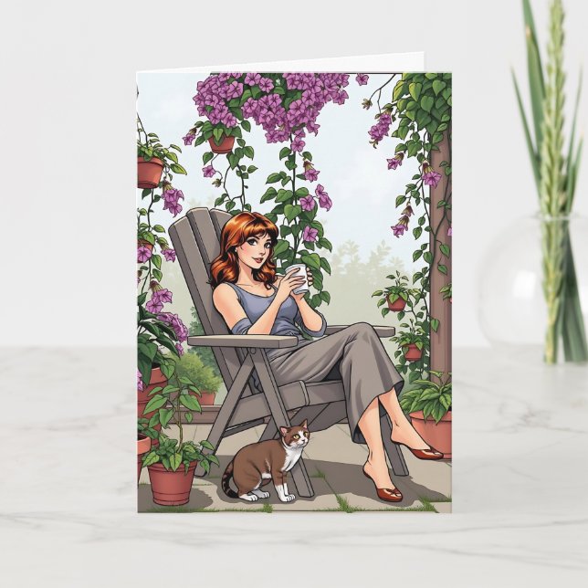 Cartão Desejando-lhe um cheio de Aniversário do Amor (Frente)