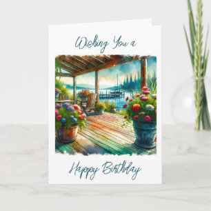 Cartão Desejando-lhe um feliz aniversário Lago House