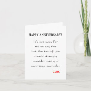 Cartão desejo engraçado de aniversário de casamento feliz