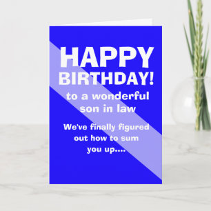 Cartão Desejo espirituoso de feliz aniversário ao genro