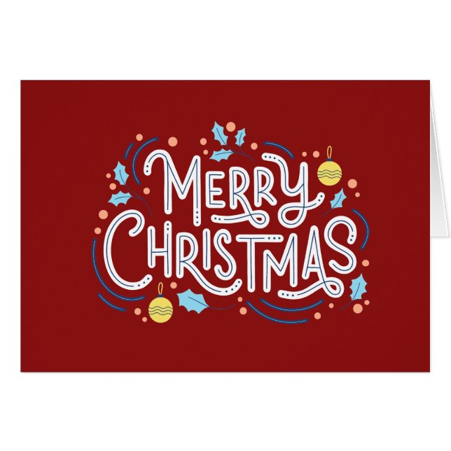 Cartão Desejo Feliz Natal Floco de Neve Branco (Frente Horizontal)