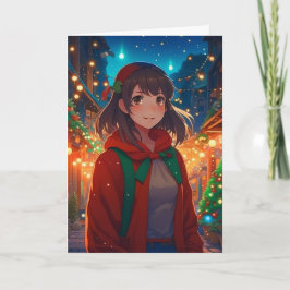 Cartão Desejo-Te Ani-Impressionante Anime De Natal