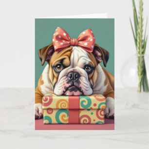 Cartão Desejo-te um Aniversário para ti Funny Bulldog