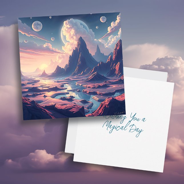Cartão Desejo-te um dia mágico | Arte de outro mundo (Criador carregado)
