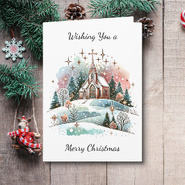 Cartão Desejo-te um Feliz Natal | Igreja de Aquarela
