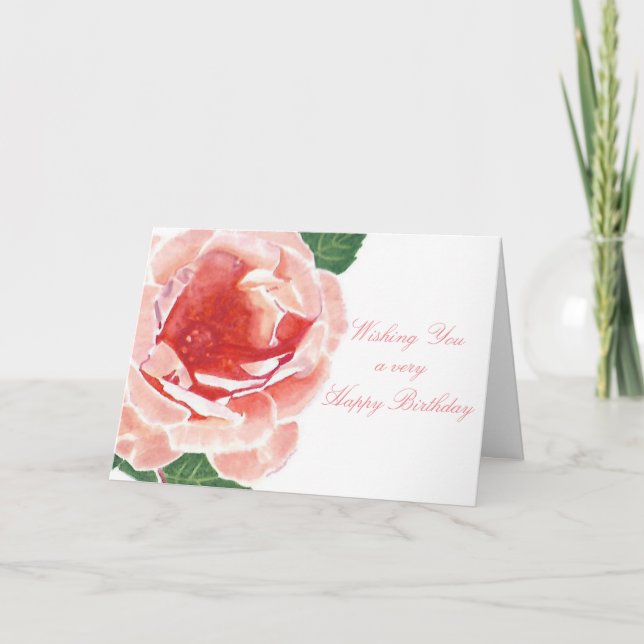 Cartão Desejo-te uma rosa rosa rosa rosa de aniversário m (Frente)