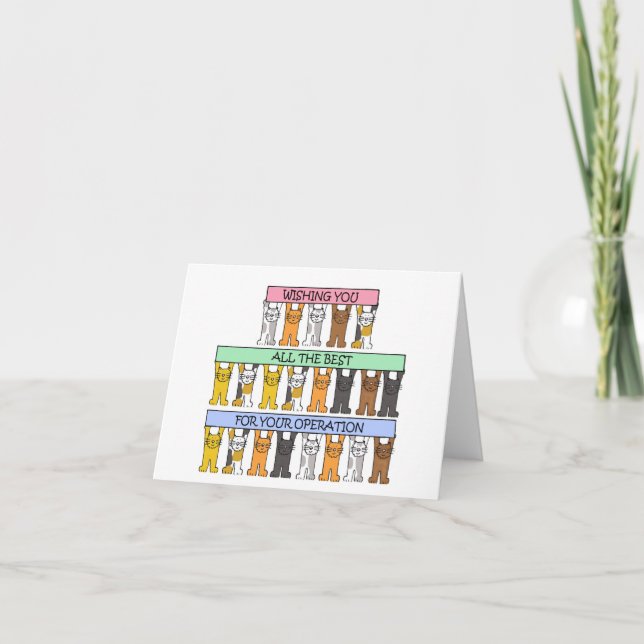 Cartão Desejo-vos o melhor para a vossa operação (Frente)