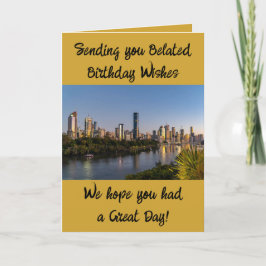 Cartão Desejos de aniversário atrasados adicionam ouro fo